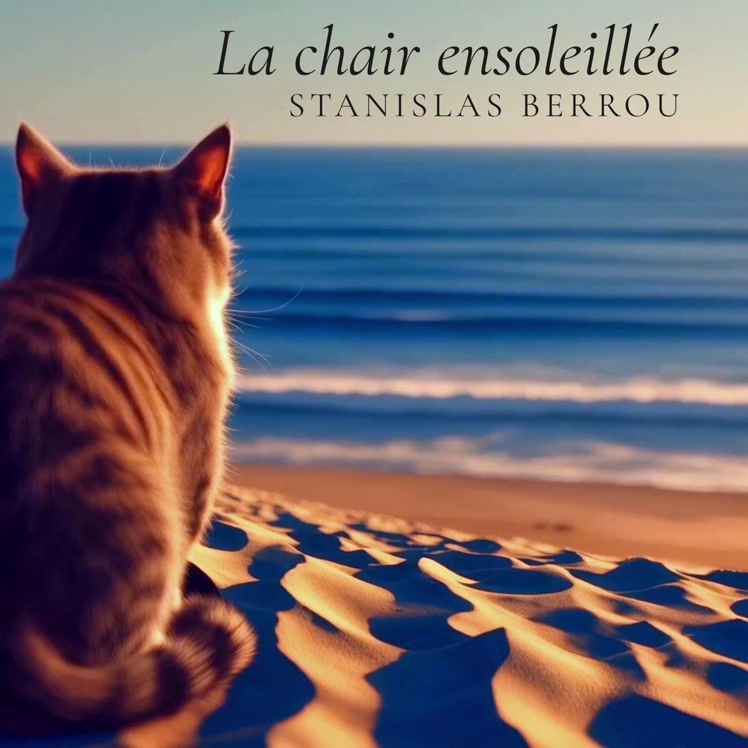 Cover du single La chair ensoleillée — chat sur sable face à la mer